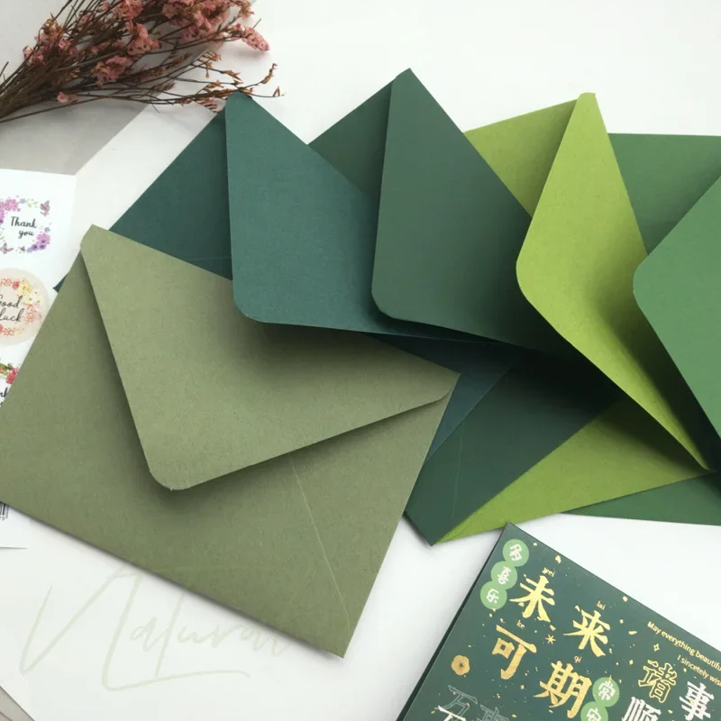 10pcs/lot Green Series Europe Envelope 16x12cm High-grade Invitations Postcards for Wedding Business Letters Gift Box Packaging