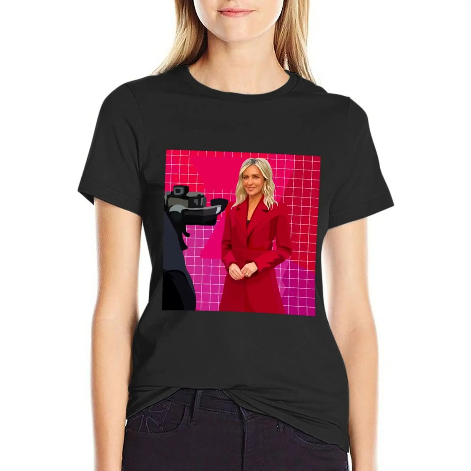 Жаккардовая футболка, кавайная одежда, эстетическая одежда, женские футболки