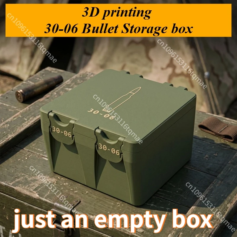 Target Range Training .30-06 Spring Field Ammo Box 3D Printing 7.62 Bullet Storage Military Fan Gift Snap on Large Capacity