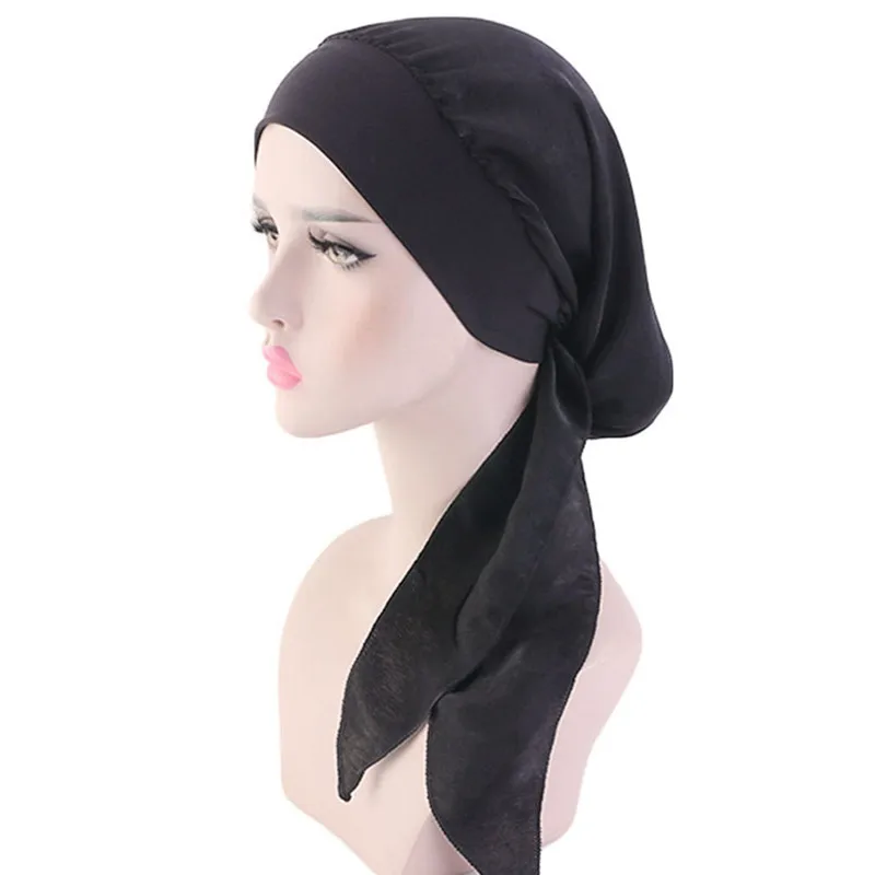 2024 Fashion Printed Flowers Women Inner Hijabs Cap Muslim Head Scarf Turban Bonnet Ready To Wear Ladies Wrap Under Hijab Cap