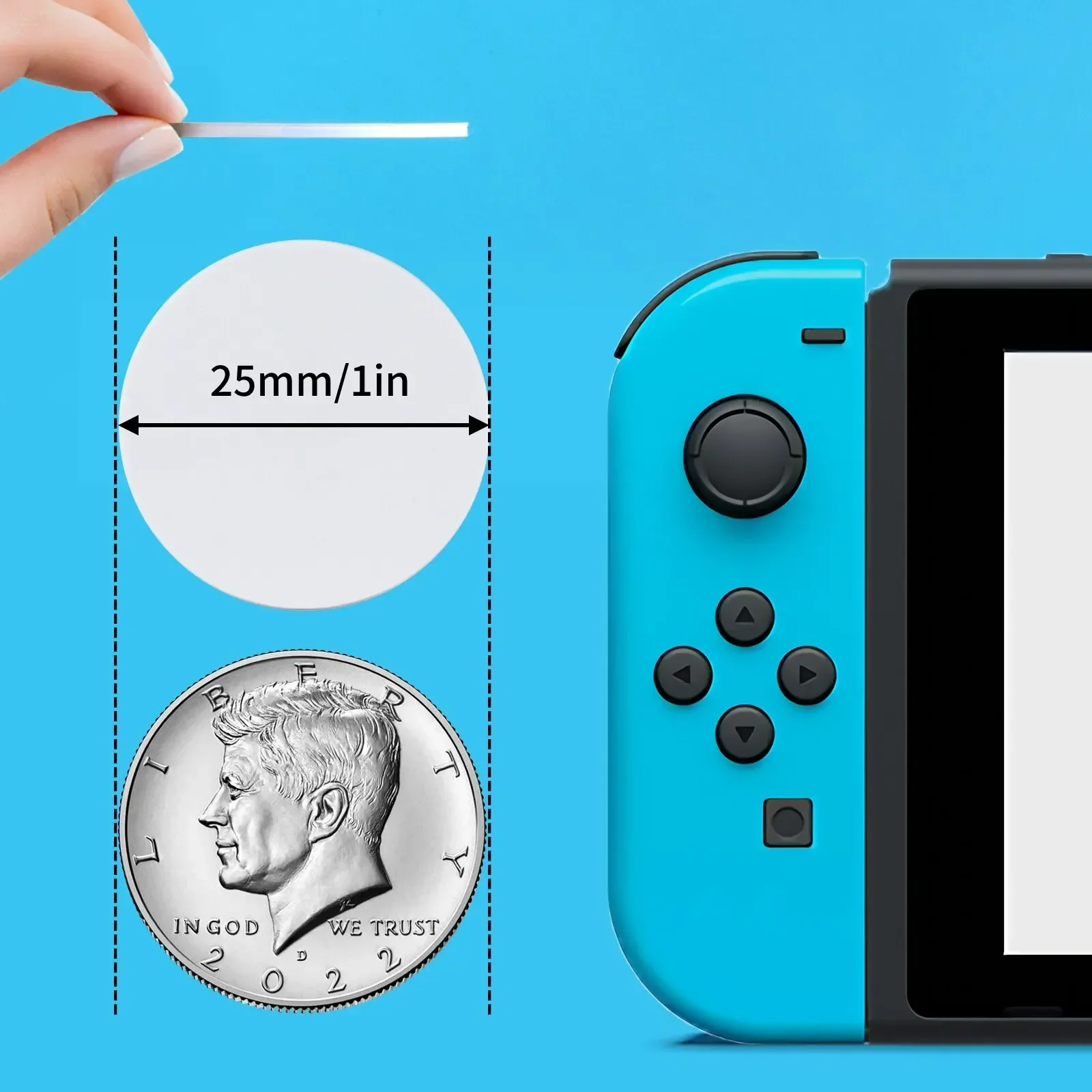 5YOA 20 Stück 50 Stück 13,56 MHz Ntag215 NFC-Münzen Klebekarten Abzeichenrückseite 504 Bytes ISO/IEC 14443 A 25 mm wasserdichtes PVC 215 Tag