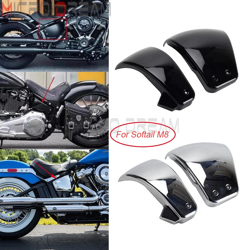 Motorcycle ABS Plastic Smooth Side Battery Covers Fairing For Harley Softail M8 Slim FLSL FLHC FXST FXBB FXLR ST FXLRST 18-2022