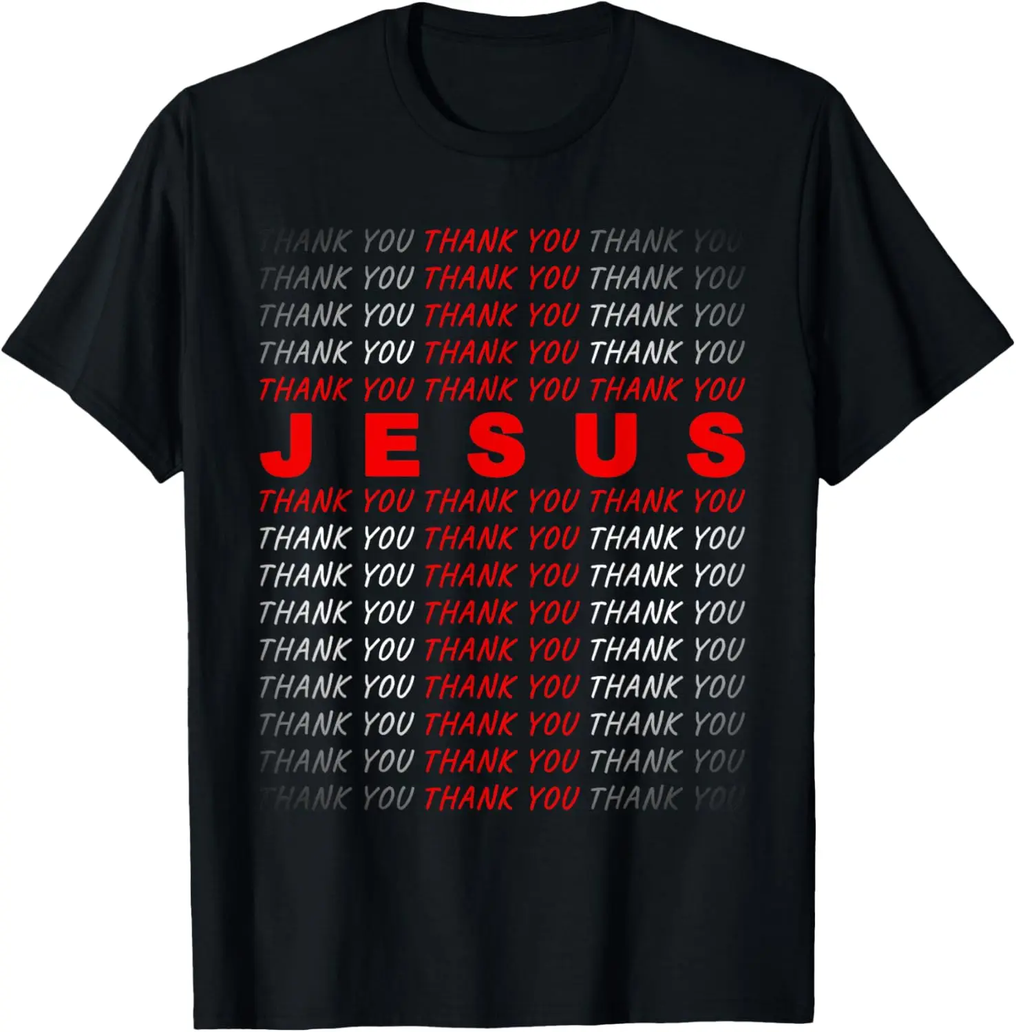 Thank You Jesus: Thankful Christian Faith Cross Graphic T-Shirt