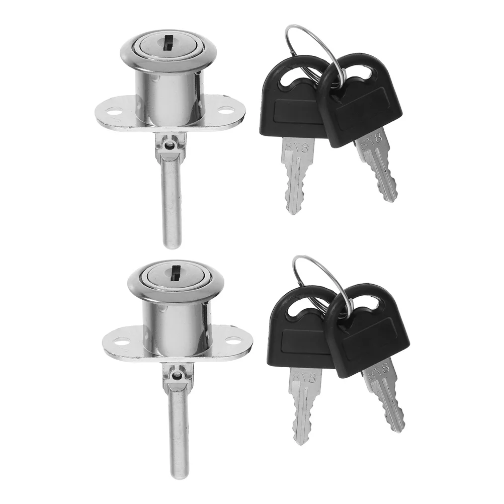 

2Pcs Drawer Lock Cabinet Locks Metal Desk Locks for File Cabinet Office Desk Design with 4 Keys Secure