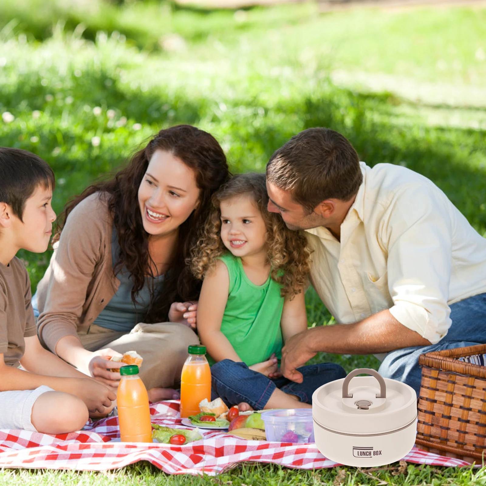 

Insulated Bento Box Practical Leakproof Lunch Box Handle Design Food Container Portable Meal Storage for Office School