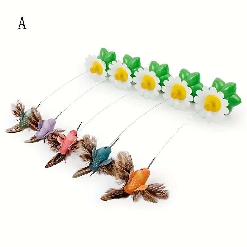 Rotating Electric Flying Butterfly Colorful Interactive Cat Dog Automatic Humming Bird Intelligence Training Rotating Funny Toys