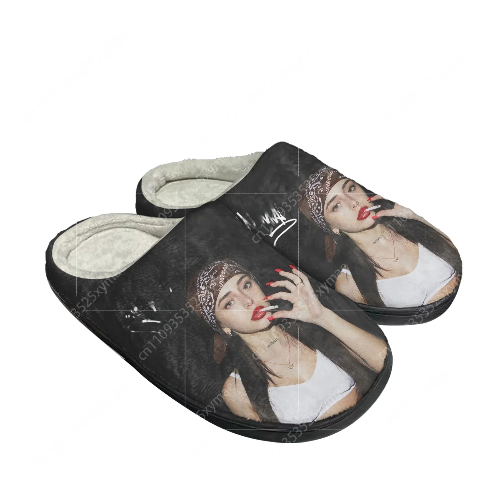 Pantuflas de algodón Nicki Nicole Hip Hop Rapper para hombre y mujer, pantuflas de felpa para dormitorio, pantuflas de algodón para invierno, pantuflas personalizadas
