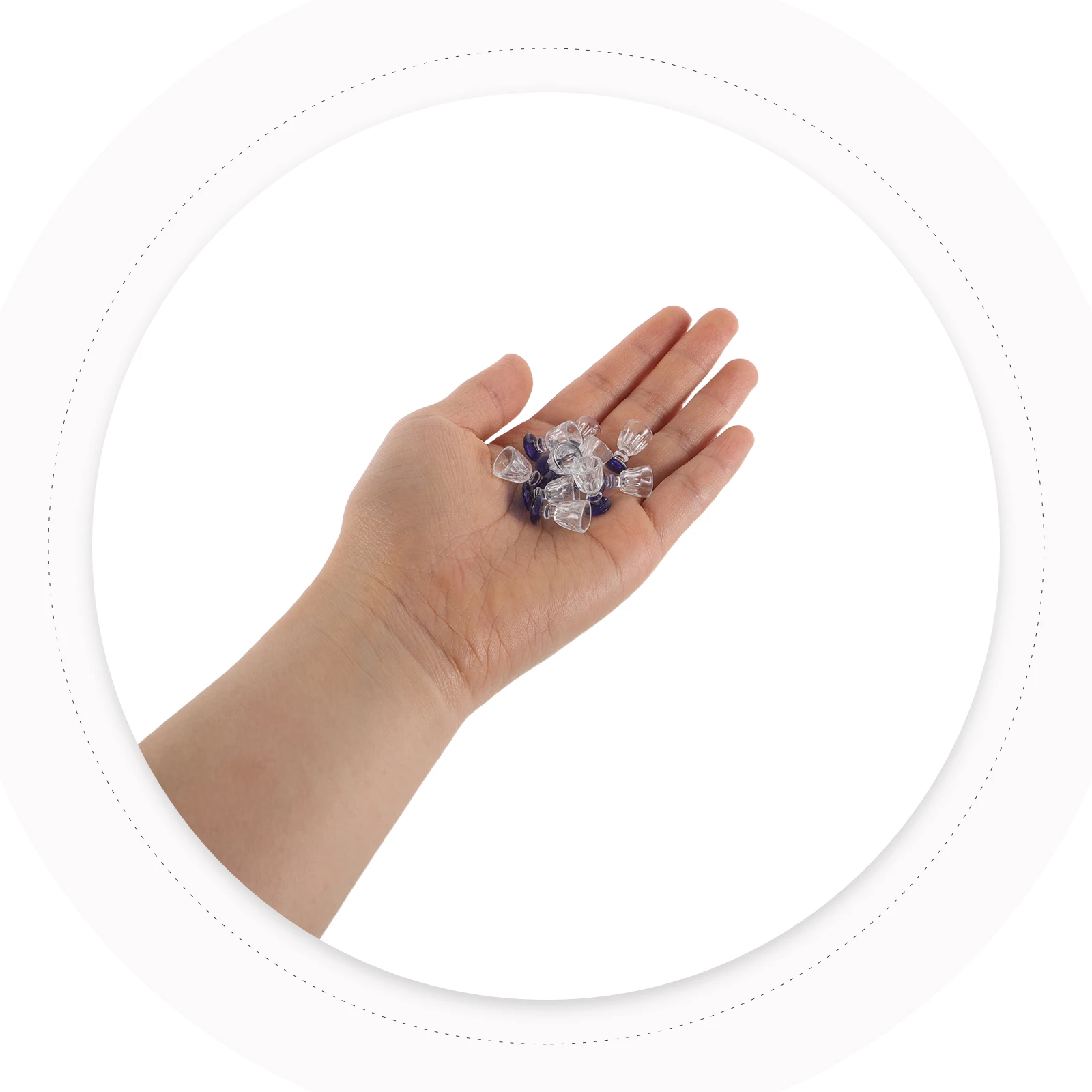 

15pcs Blue Bottom Wine Cups For Dollhouse Realistic Miniature Mugs Kids Pretend Play Creative Cup Mini House Accessories Diy