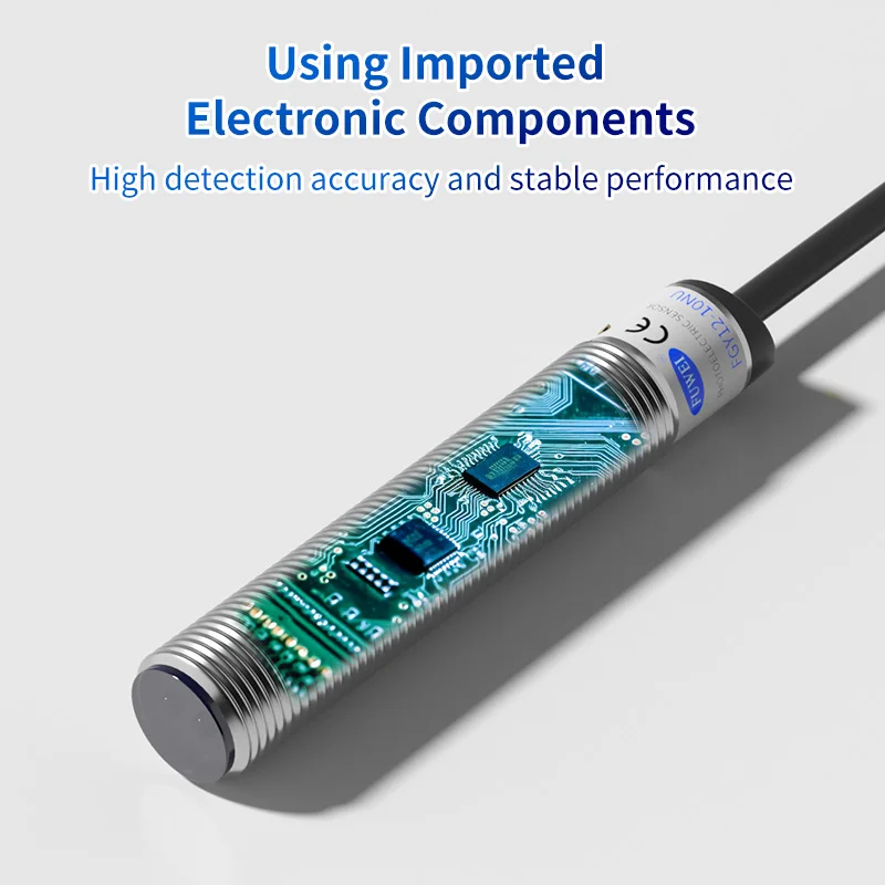 FUWEI FGY12-10NAU Cylindrical Photoelectric Sensor M12 Diffuse Reflection Infrared Sensor Probe Remote Detection