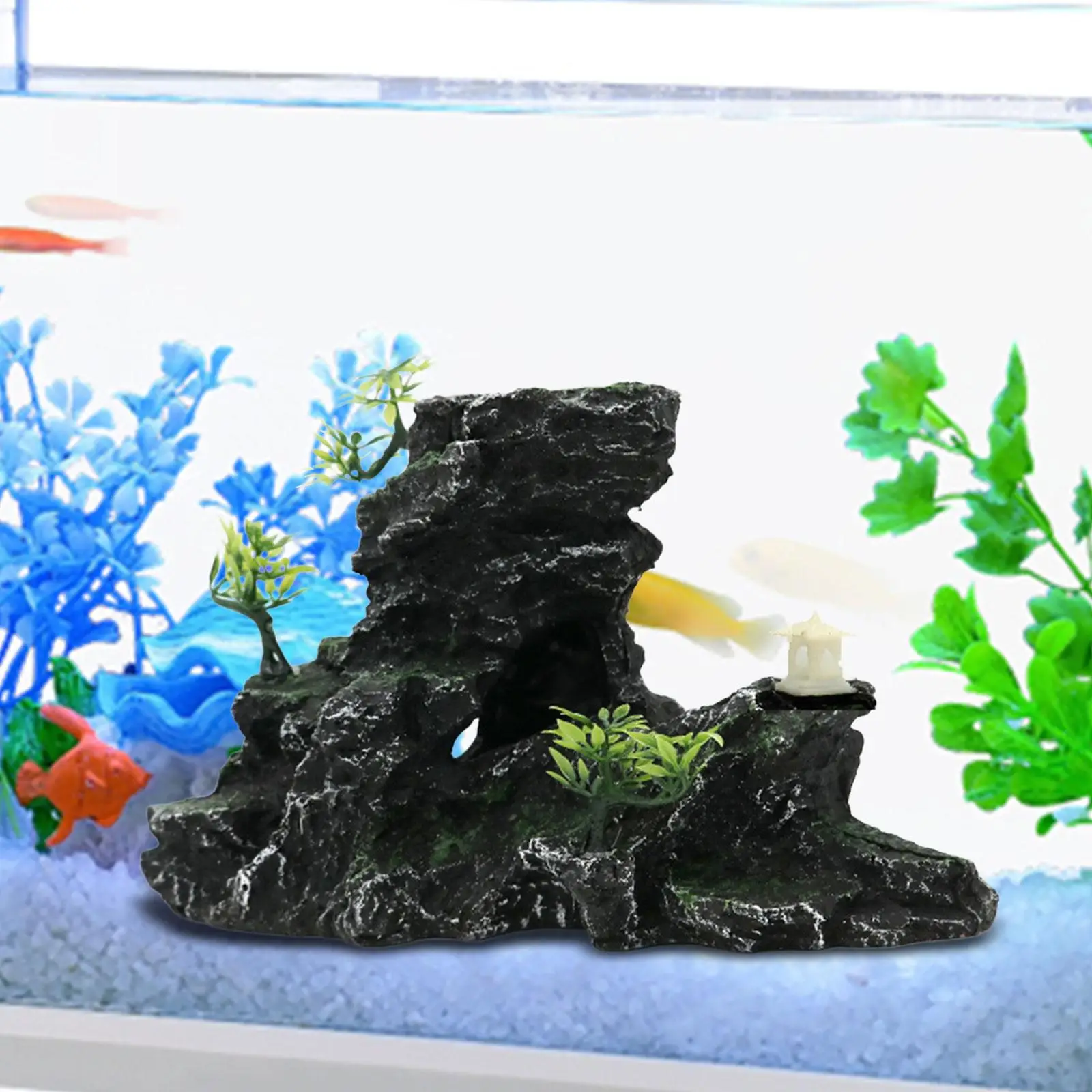 Fish Tank Decoration Background Multifunctional Aquarium Decorated Mountain View Stone Ornament for Micro Landscape Fish Tank