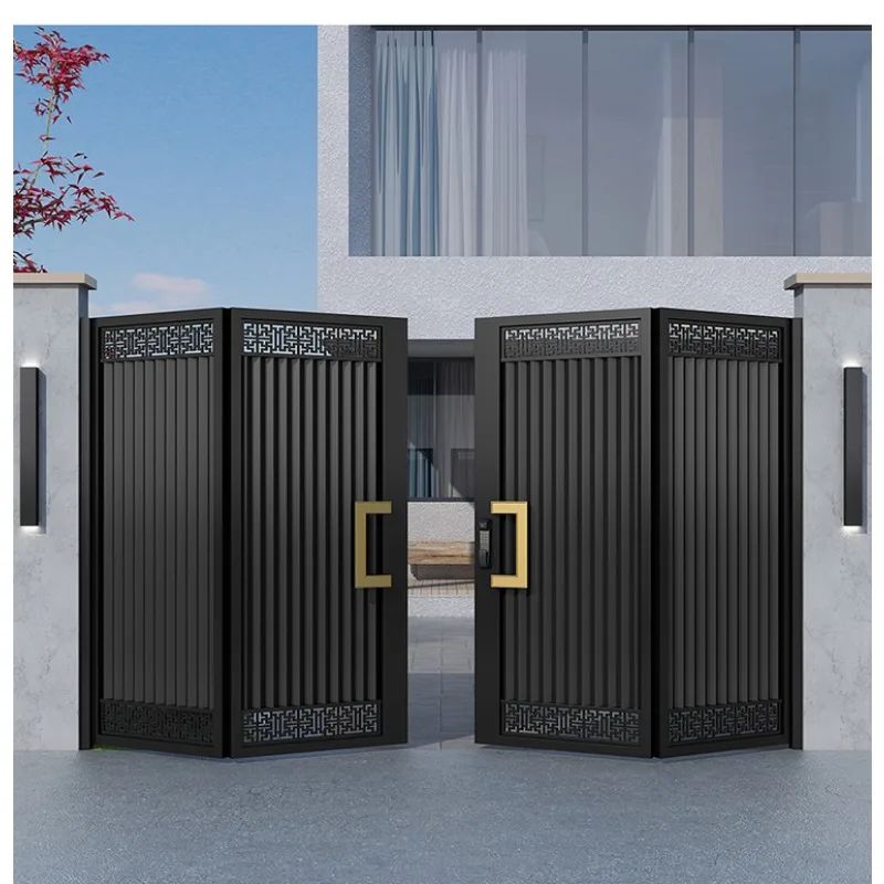 FOB الحديثة سبائك الألومنيوم فيلا فناء بوابة الأمن باب مزدوج الحديد الفولاذ المقاوم للصدأ غير قابل للصدأ في الهواء الطلق