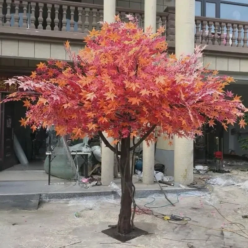 Indoor decoration green tree planting simulation red maple maple decorative waterproof outdoor landscaping special exquisite