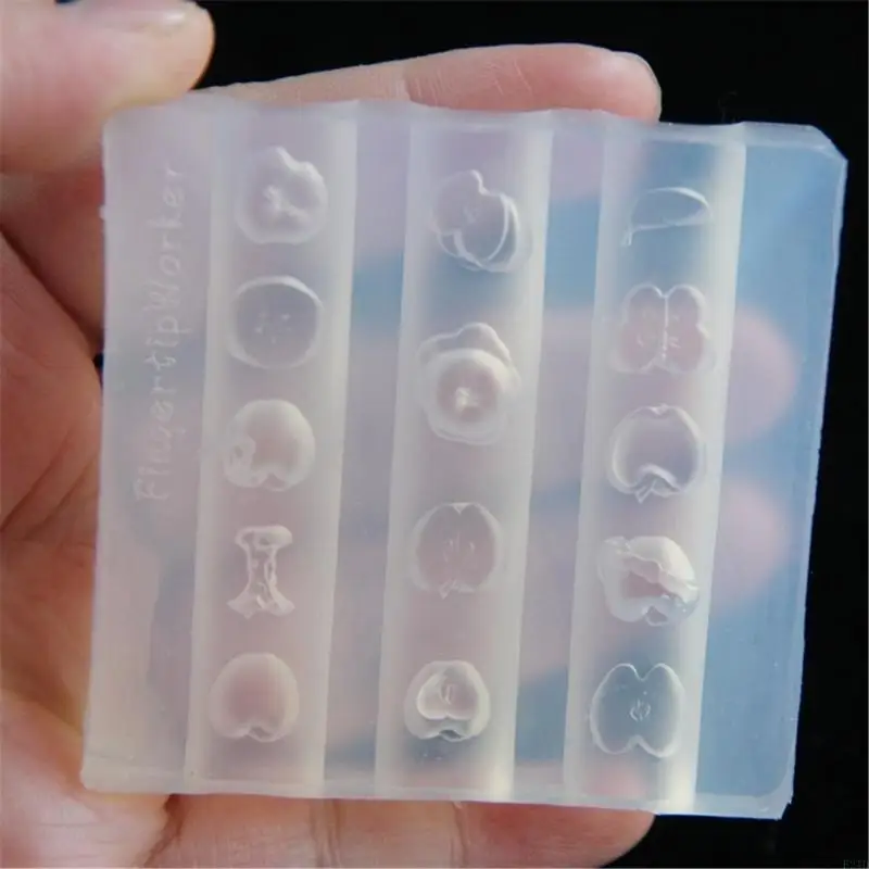 f2tdネイルアートシリコーンカールドリンゴチャームマニキュア型マニキュア型マニュアリストのための装飾