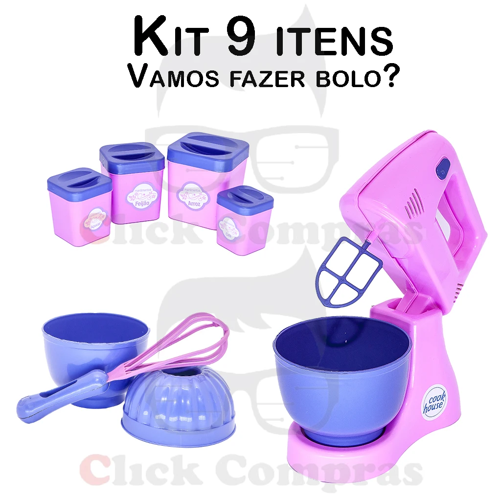 9 Pieces Kitchen Cake Mixer Batter and Pots Educational Toy For Children Girls and Boys