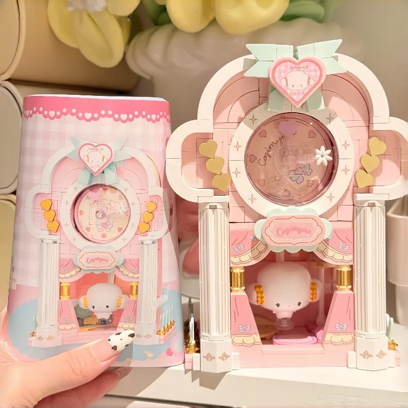 

Sanrio Family Building Blocks Cartoon Anime Kuromi Desktop Ornaments My Melody Small Particles Assembly Model Toys Gifts