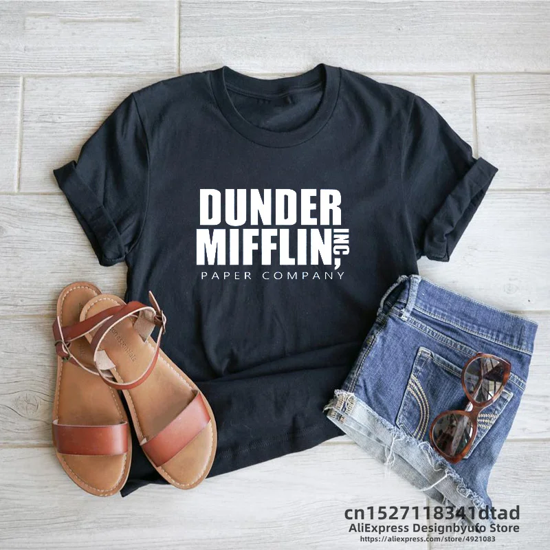 The Office Dunder Mifflin T-Shirt Women Men  Movie T Shirt Csual Letter Print Tee Shirt Femme Unisex Streetwear