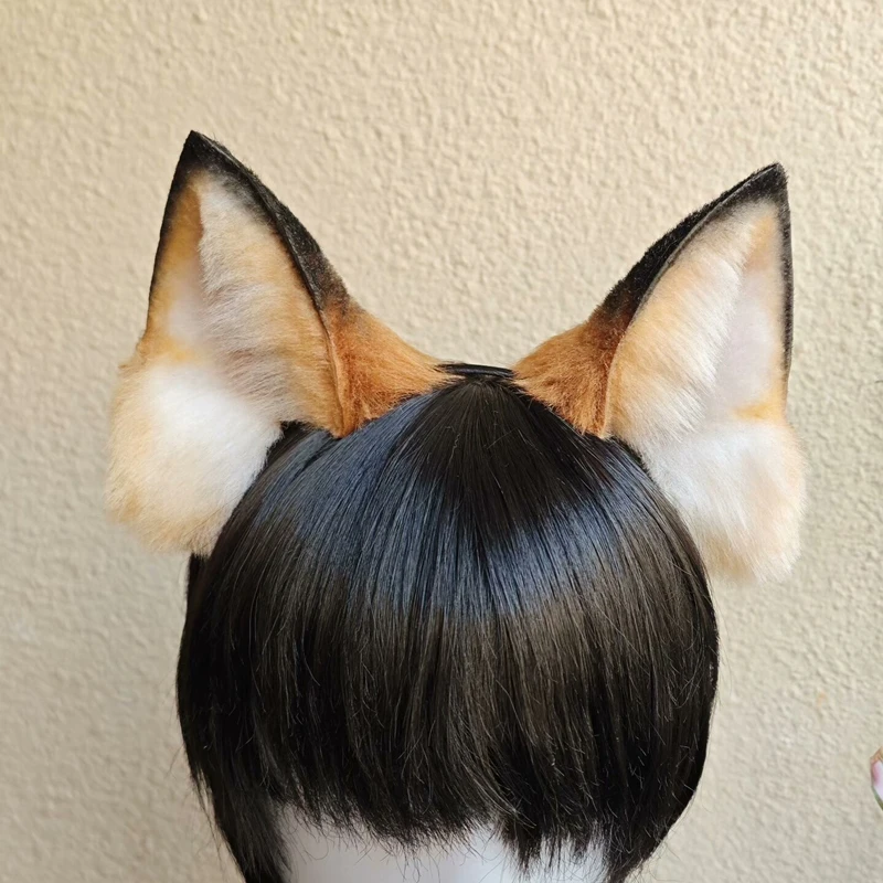 Customized Handmade Halloween Christmas Party Cosplay Prop Simulation Animal Ear Beast Wolf Cat Fox Ears Hairhoop Headwear