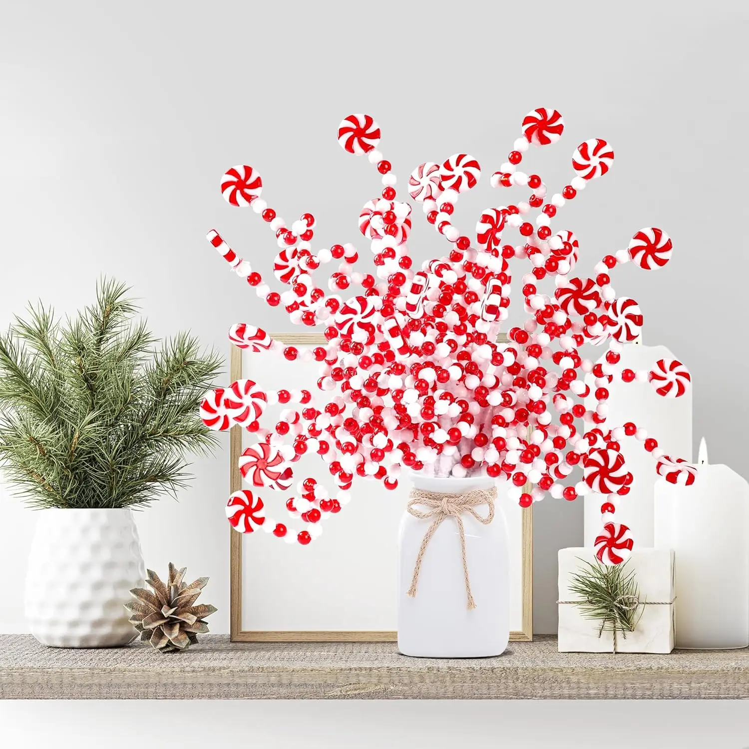 Christmas Tree Candy Shape Ornaments Vivid Christmas Tree Pick Candy Cane Christmas Decorations Adjustable For Holiday Home Diy
