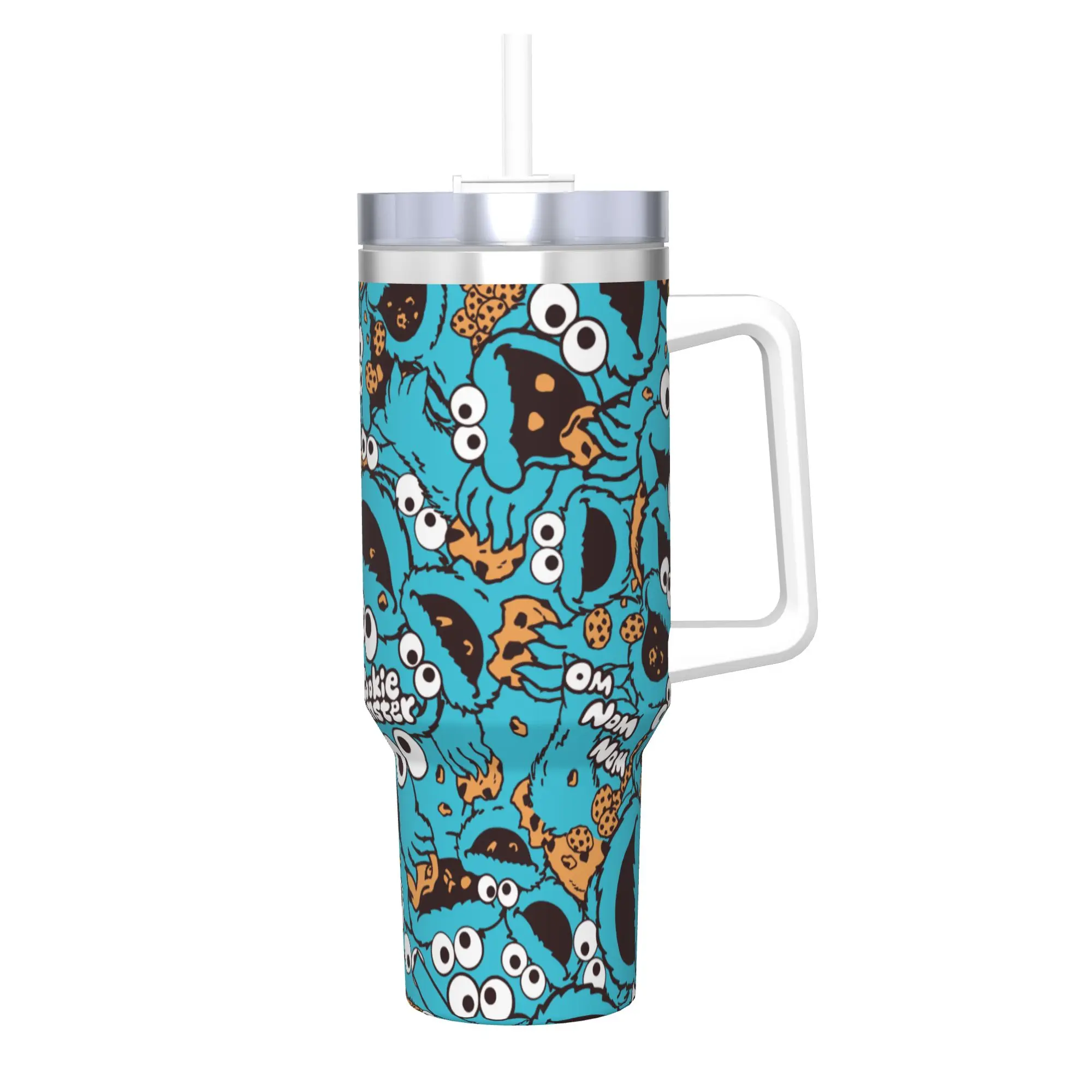 Stainless Steel Tumbler Cookie Monster  Coffee Mug  Insulated Hot Drinks Mugs Cup Travelist Water Bottle
