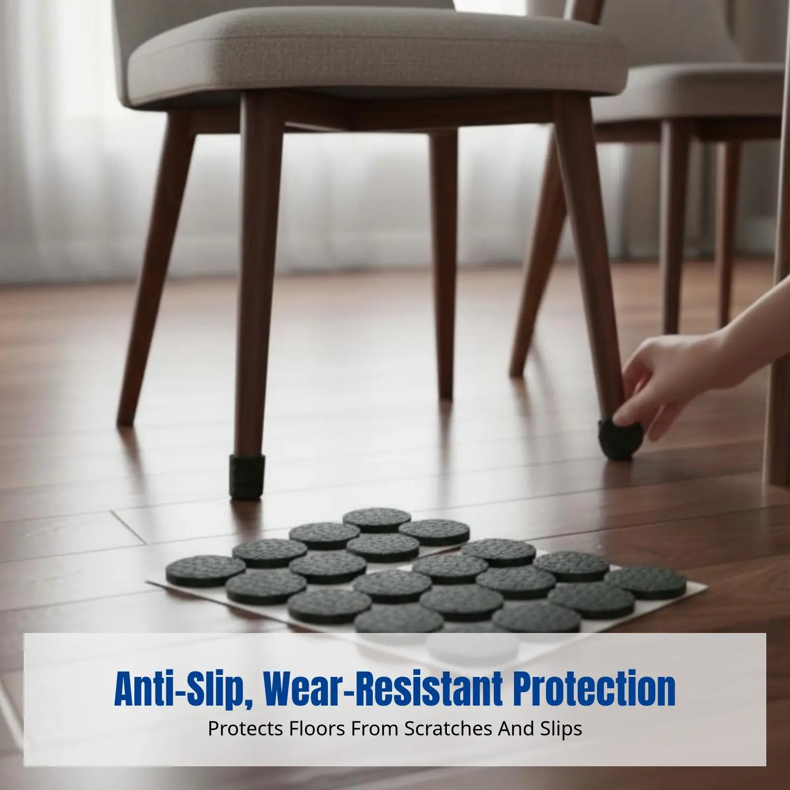 Quiet Non-Slip Chair Leg Pads, Thickened Table Foot Protectors, Scratch-Resistant, Floor Protection