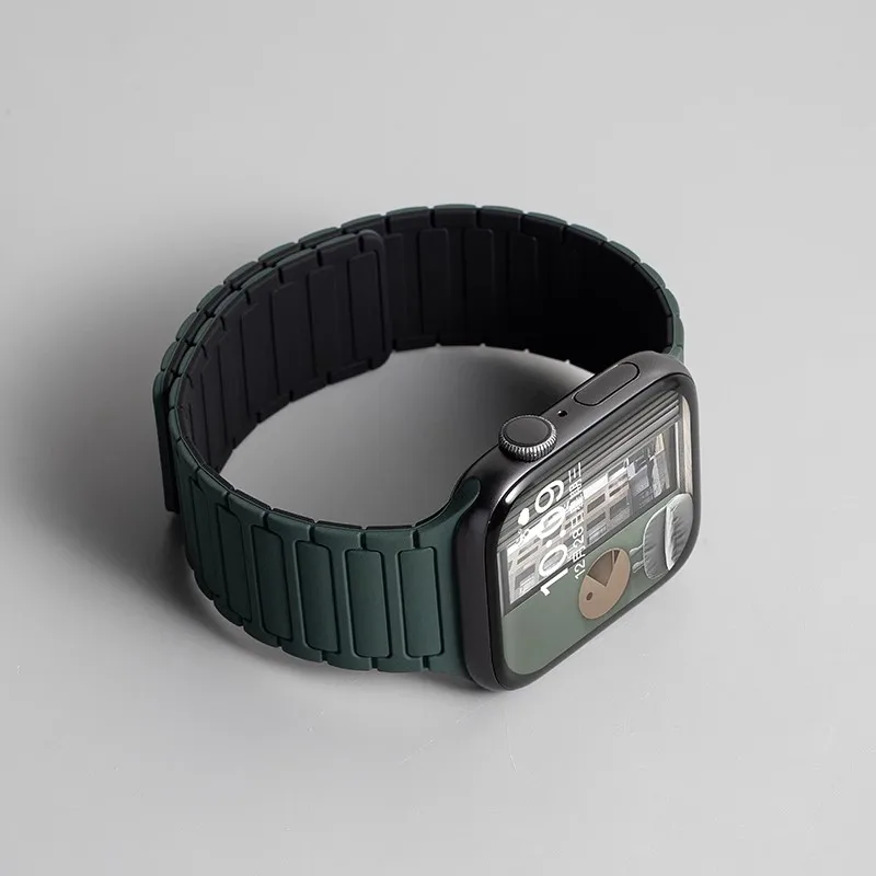 Silicone Strap for Apple Watch Series 10 9 8 7 6 SE 5 4 3 Band for lWatch Ultra 2 49mm 45mm 46mm 42mm  41mm 44mm 40mm Magnetic