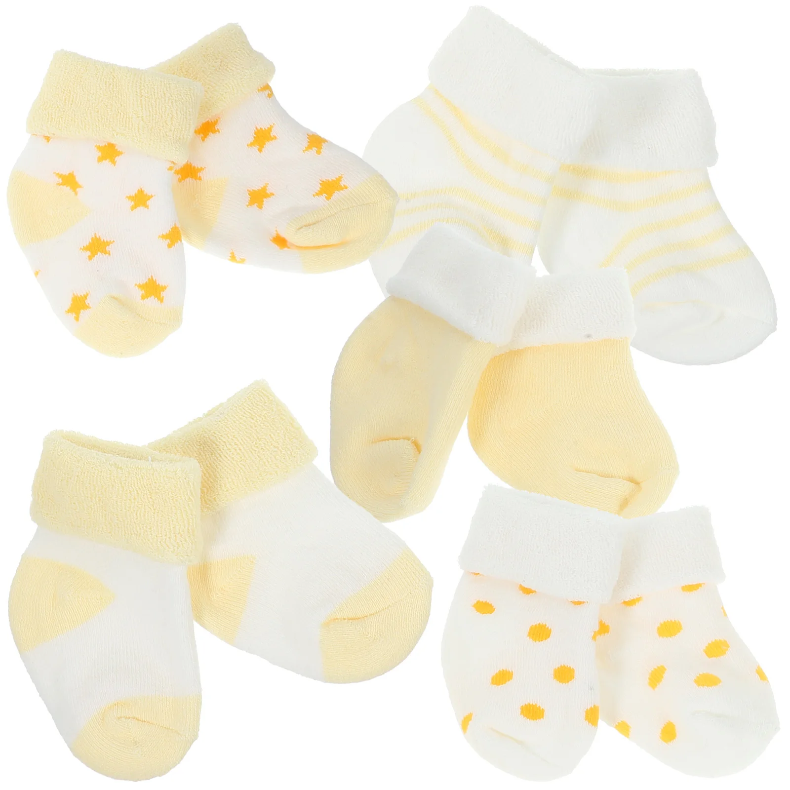 5 أزواج من الجوارب القطنية للرضع جوارب شتوية دافئة للأطفال حديثي الولادة غير قابلة للانزلاق عالية القطع للطقس البارد ملابس يومية