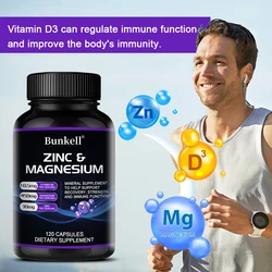 Zinc + Magnesium - Helps Maintain Healthy Nerves and Muscles, Improves Energy, Vitality, and Fights Daily Stress and Fatigue