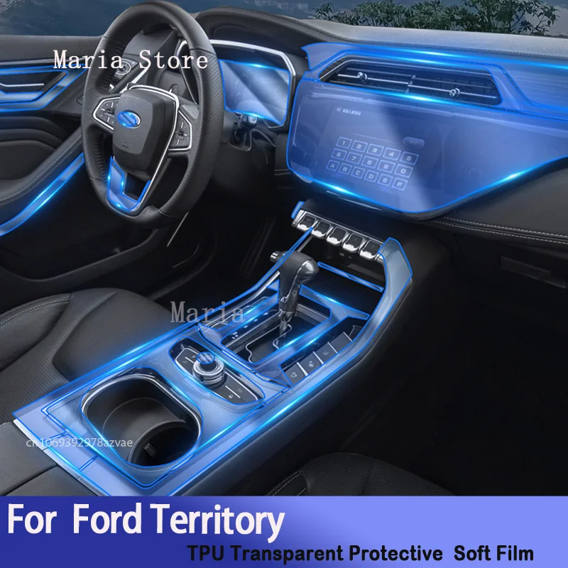 

For Ford Territory (2019-2021) Car Interior Center Console Transparent TPU Protective Film Anti-scratch Repair Sticker