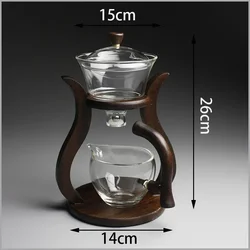 Heat resistant glass tea set electromagnetic water diversion rotating cover bowl semi automatic teapot lazy teapot Kung Fu Tea
