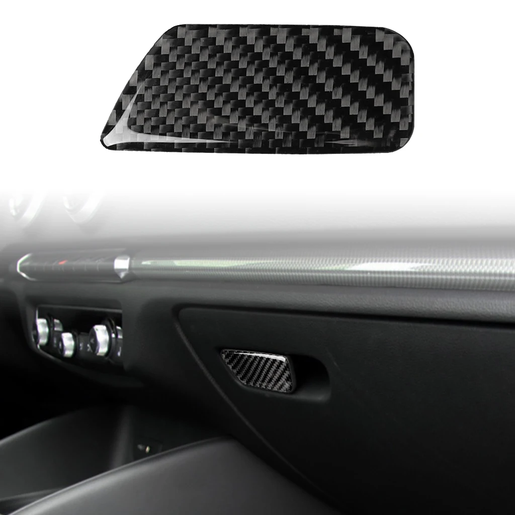 Auto Interior Carbon Fiber Car Passenger Glovebox Switch Panel Sticker Cover Trim Decal Styling For Audi A3 8V 2014-2019