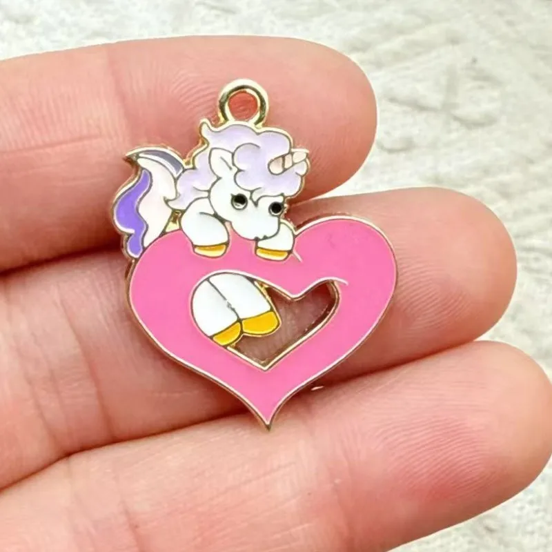 10pcs Enamel Unicorn Charms Colorful Unicorn Horse Pendants for DIY Necklaces Earrings Jewelry Accessories