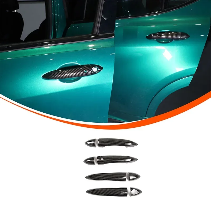 

For Alfa Romeo Tonale 2022 Accessories ABS Carbon Fiber Door Handle Cover Frame Exterior Trim Sticker