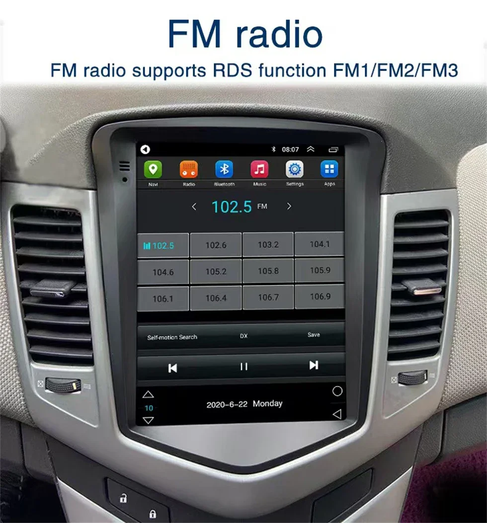 For Chevrolet Cruze 2008 2009 2010 - 2014 Android 15.0 Car Radio multimedia Player GPS Navigation WIFI Carplay android Auto