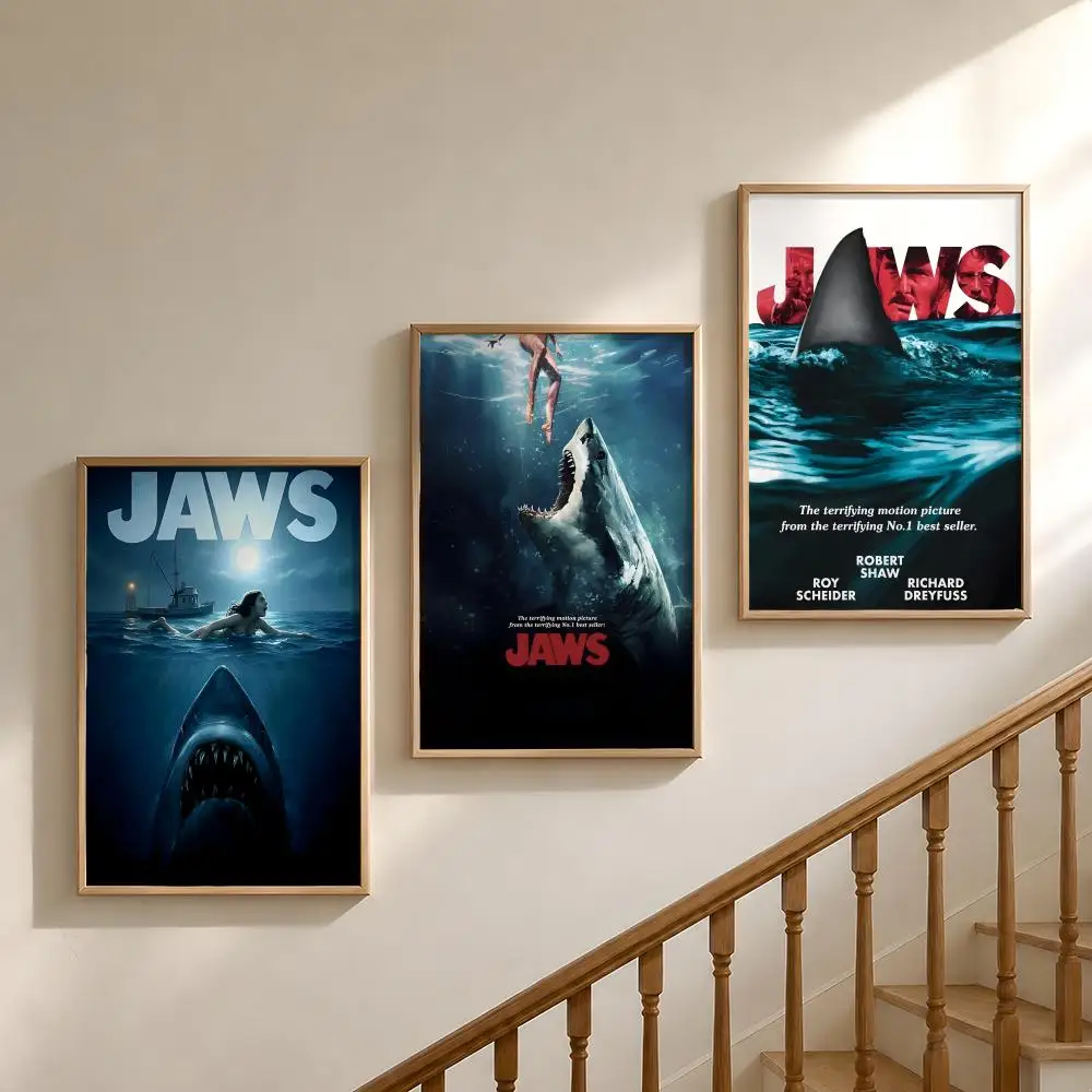 Film J-Jaws Shark Amity Island Poster Waterproof HD Modern Peel And Stick Wall Decor Bedroom Living Room Dorm Office