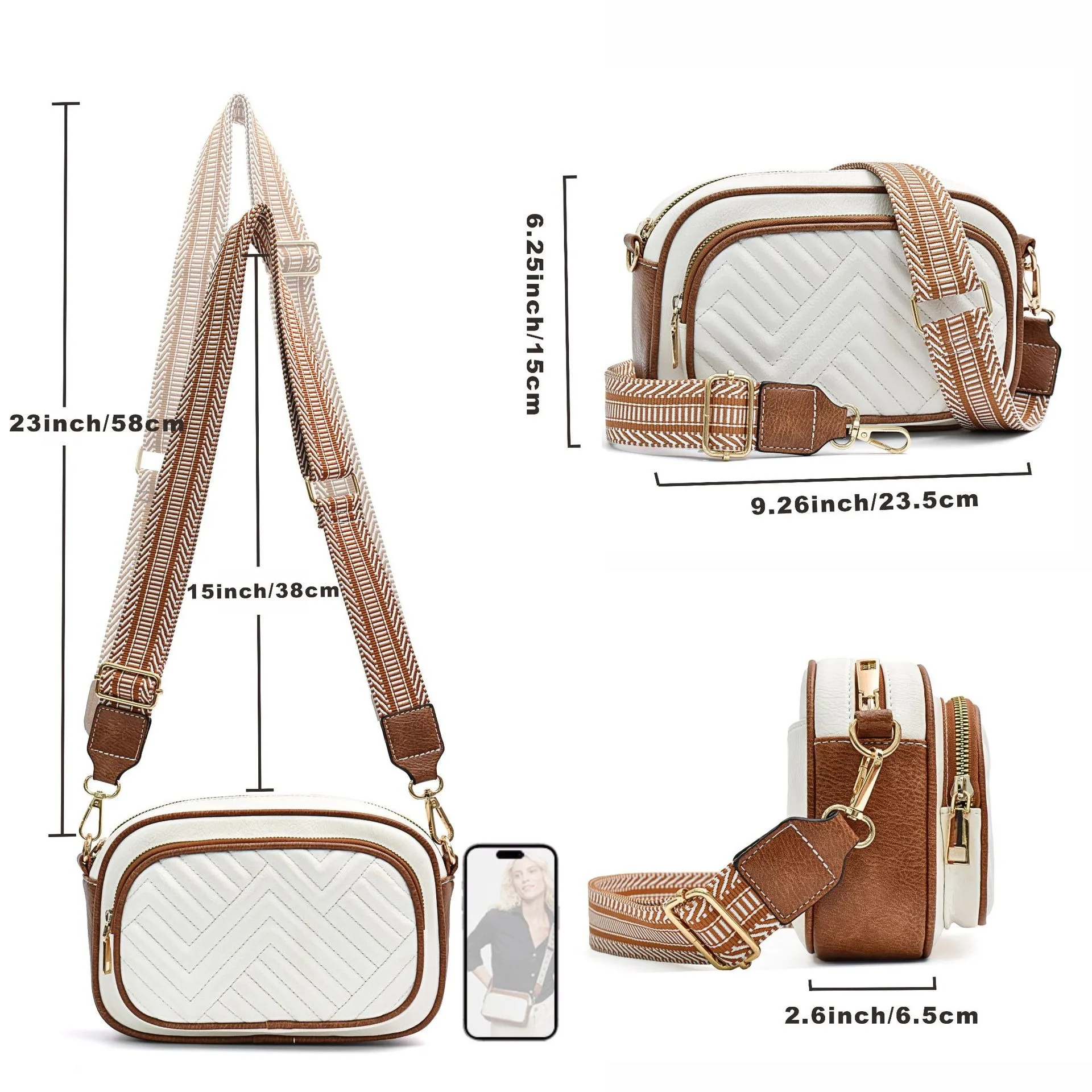 Mini pikowane torby Crossbody dla kobiet modne weganowa torba na ramię damska torebka na co dzień i torebka