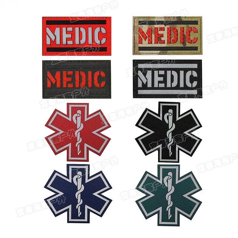 MEDIC Skull Crossbones Medic Tactical Morale Arm Badge PVC Military Patches for Clothing Patch for Clothes Sewing Embroidery DIY