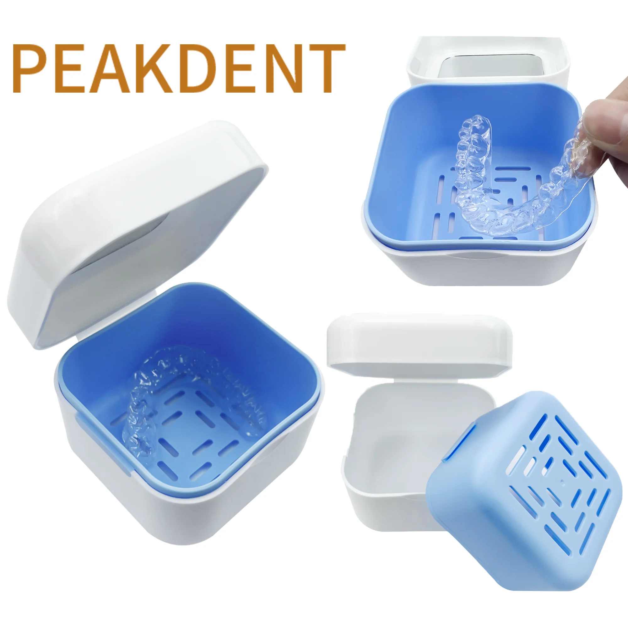 Cleaning Teeth Case Denture Bath Box Mouth Guard Organizer With Mirror Oral Hygiene Tool Orthodontic Containers Oral Care