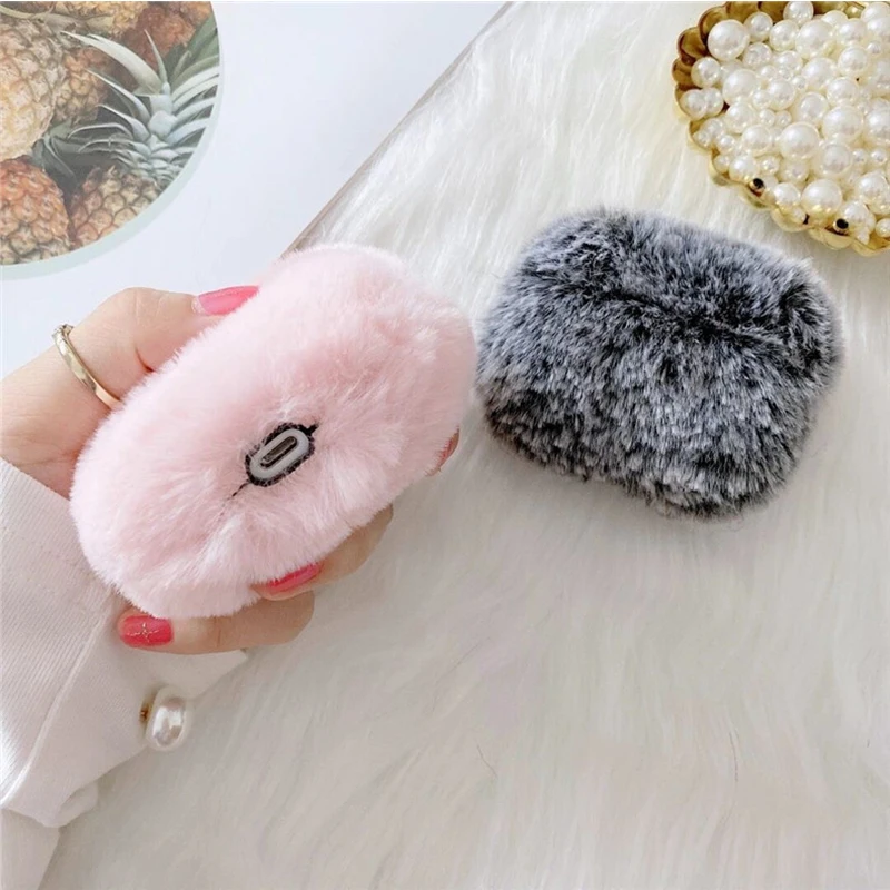 For Cute Fluffy Earphone Case For Apple Airpods 1 2 3 Pro Cover Fashion Lovely Headphones Fur Cases For Airpods 3 Charging Box