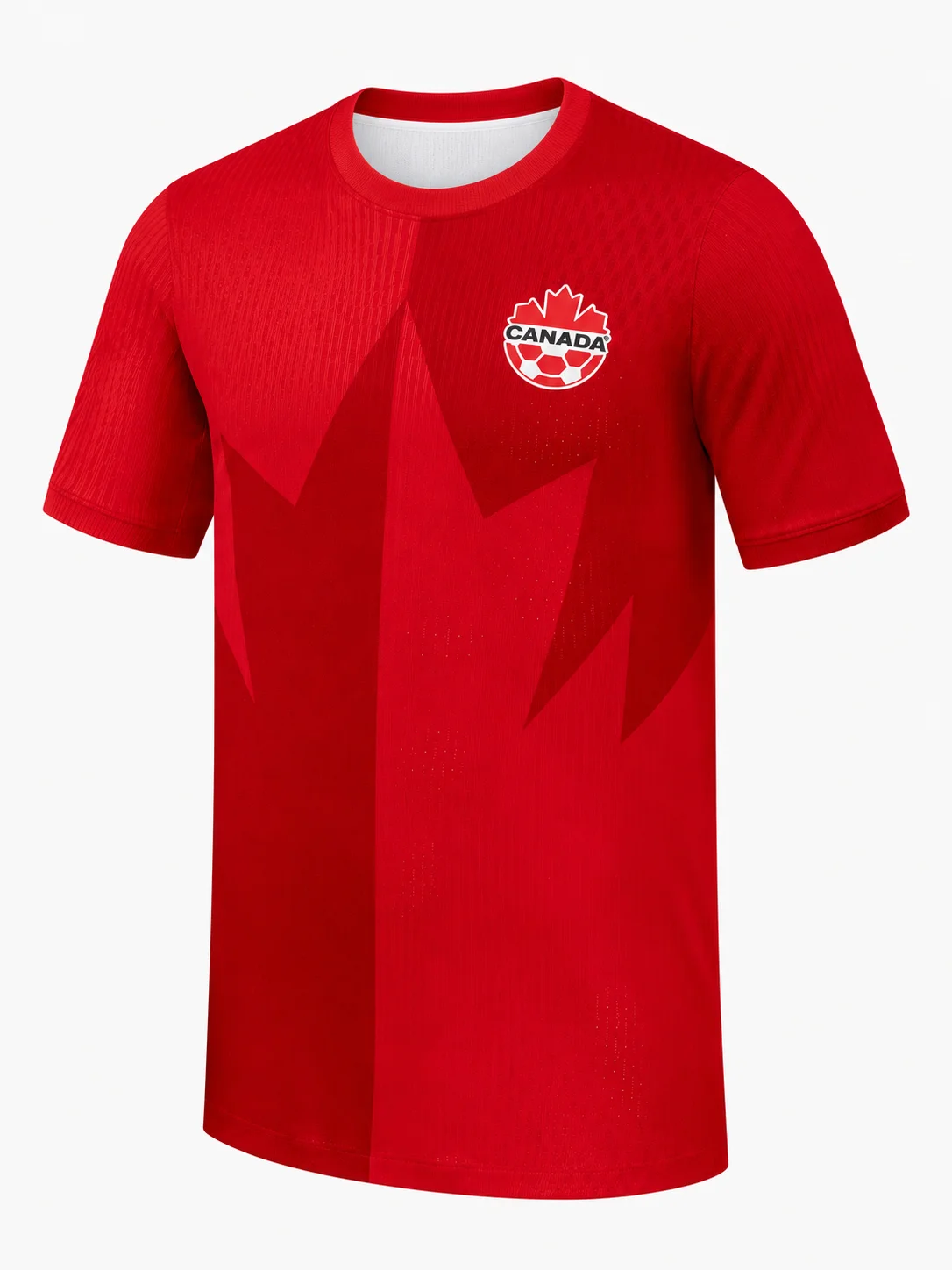 Canada 26-27 Home Soccer Jersey Red Maple Leaf Men Short Sleeve Crew Neck Football Shirt Match Training