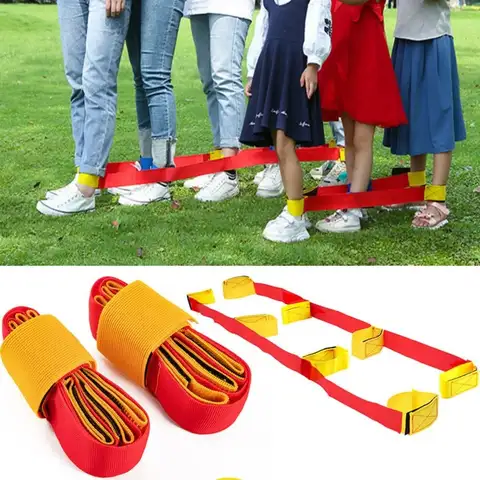 Children Adult Outdoor Group Games 5/4/3 Leg Competition Band Giant Footprint Team Building Relay Race Outdoor Gathering