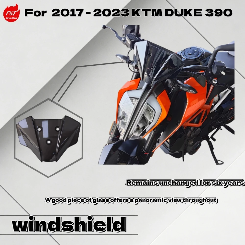 

Для мотоцикла KTM DUKE 390 17-23: передний ветровой дефлектор, обтекатель, крышка приборной панели, ветровое стекло