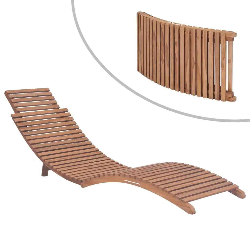 Sun Lounger - Durable Solid Teak Wood Outdoor  for Relaxation