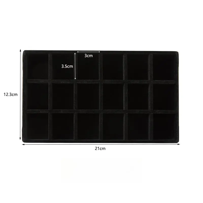 Black Jewelry Organizer Velvet Jewelry Storage Tray Display Ring Bracelet Necklace Storage Box Showcase Drawer Organizer Trays
