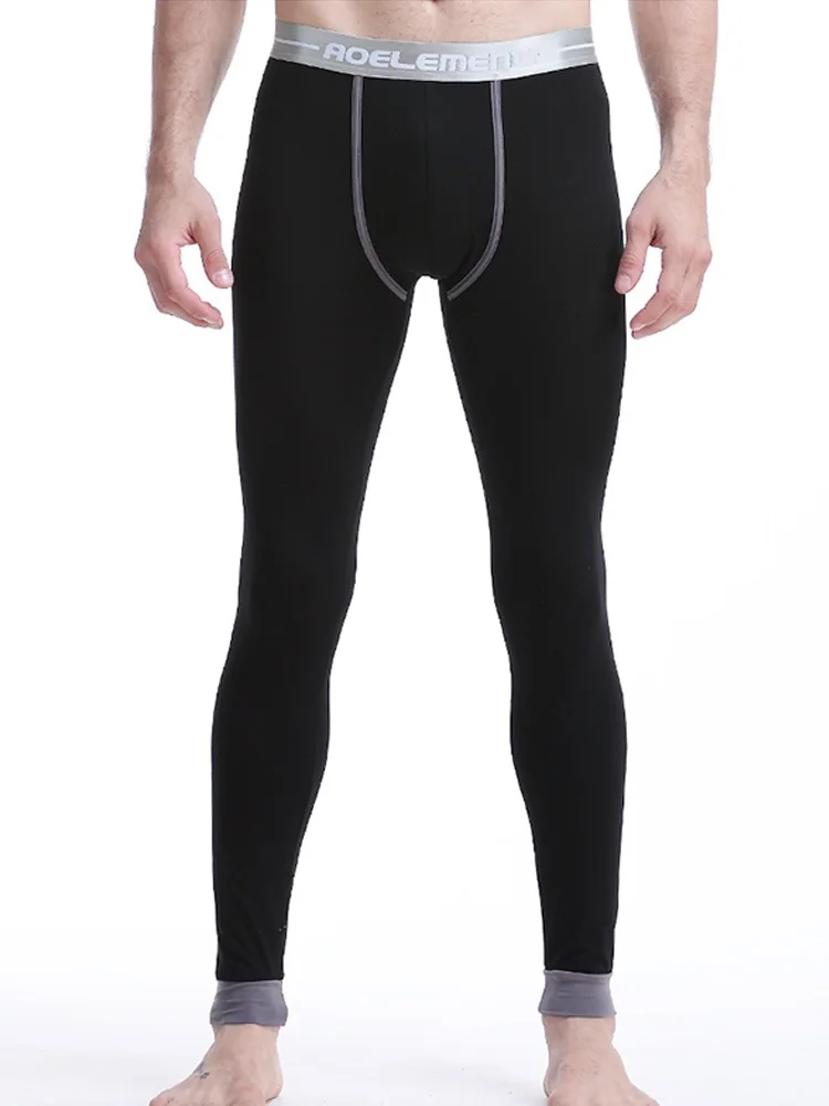 Men's long Johns single-piece thin tight-fitting underpants line pants thermal pants slim cotton woolen pants autumn and winter 3
