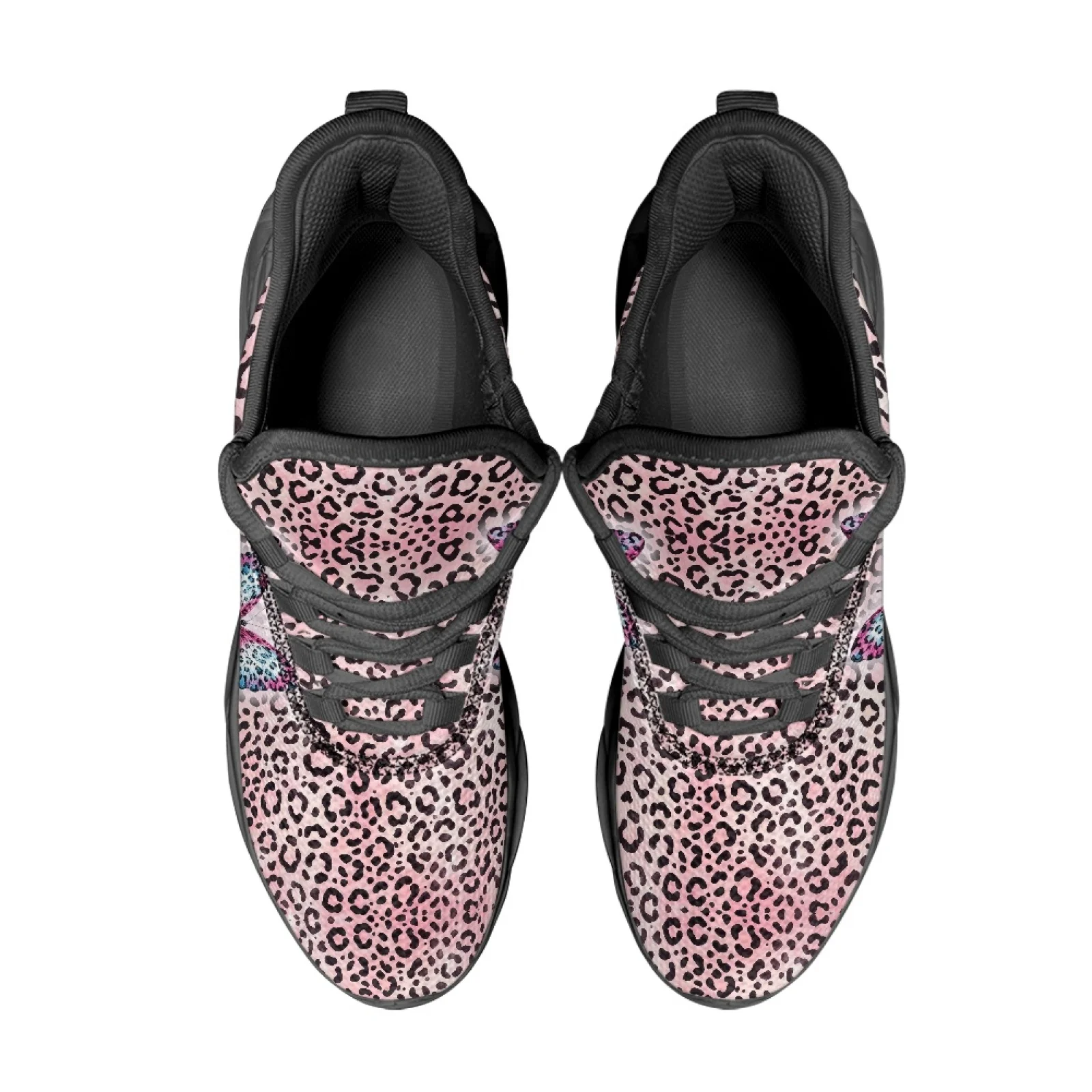 PENSTROLL Leopard Butterfly Print Men’s Blade Sneakers, Men’s Running Fashion Sneakers for Casual Sport Walking Daily Wear