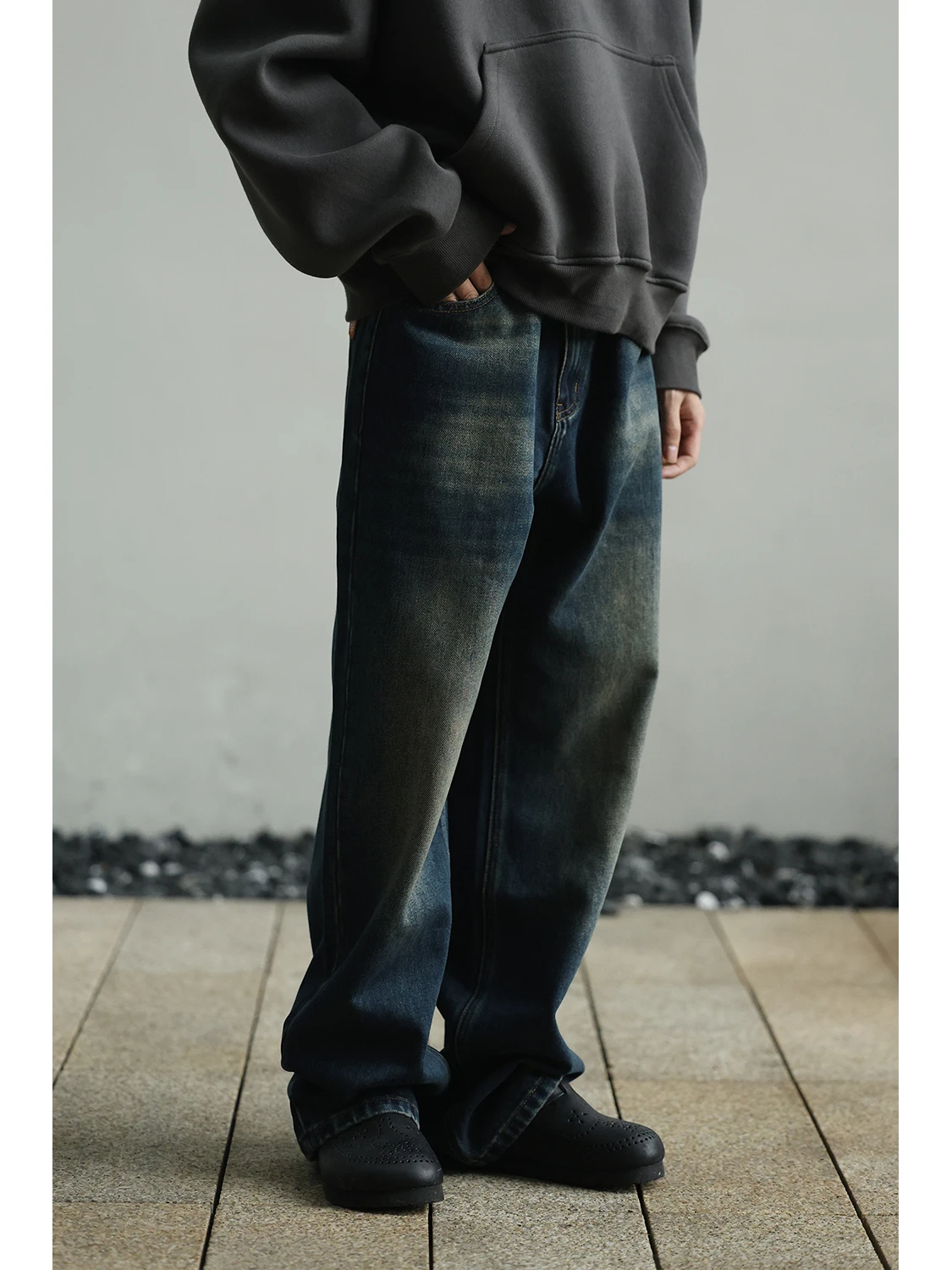 

LH Store American Retro Washed Straight Leg Jeans Casual Loose Long Pants for Men And Women Spring Autumn Trendy Brand Jeans