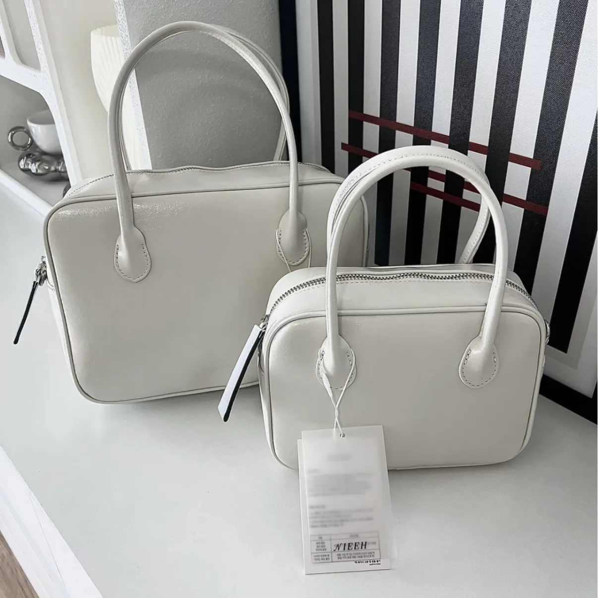 Nieeh Fashion Shoulder Bag Small Square Bag Genuine Leather Large Capacity Crossbody Korean Handbag Pillow Bag