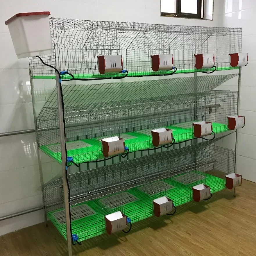 12-position Rabbit Hutch Good Quality Commercial Metal Rabbit Breeding Cage Large Capacity