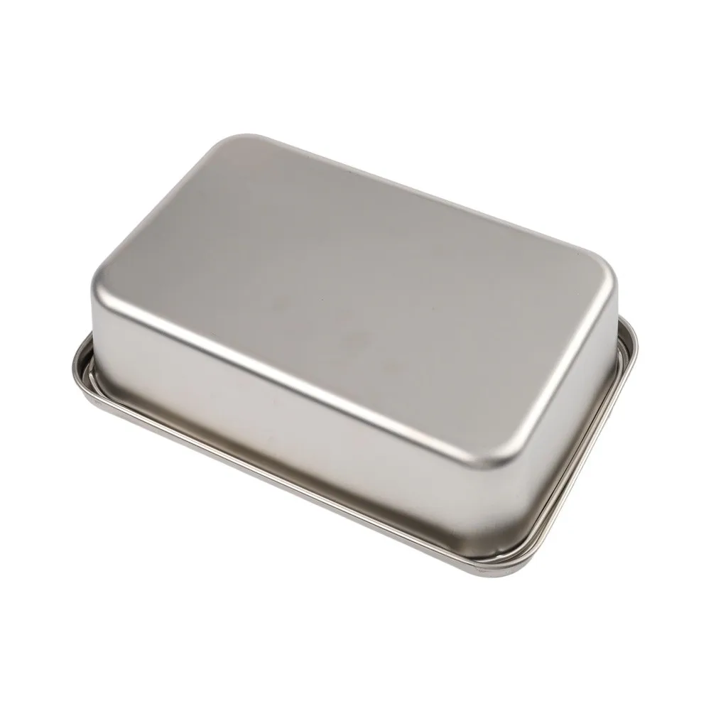 Rectangle Stainless Steel Bakeware Set Component: Cake Pan with Lid for Tiramisu and Multi-Use Dessert Preparation