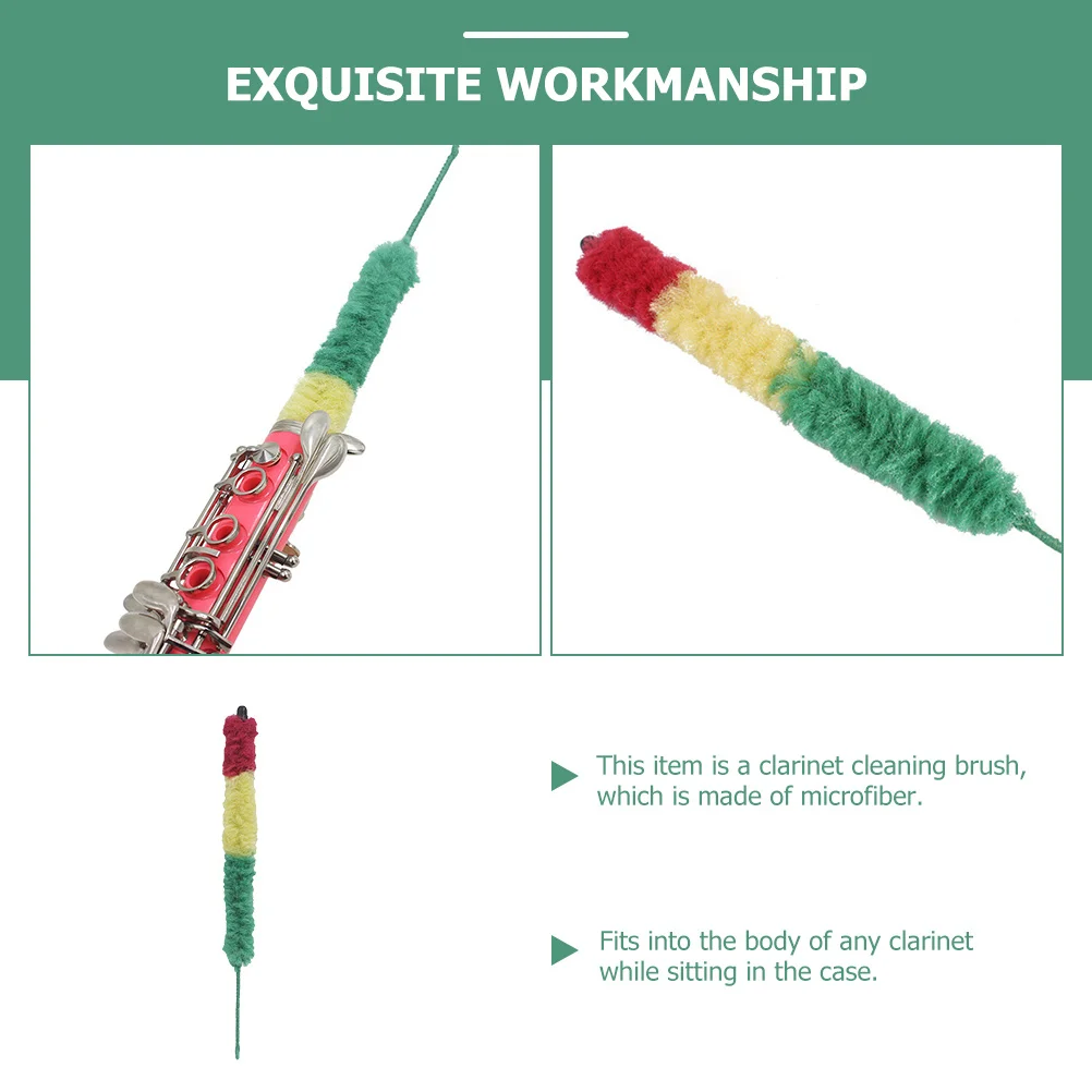 Multicolor Clarinet Cleaning Brush Microfiber For Moisture Removal Fits All Clarinets Prevents Pad Damage Instrument